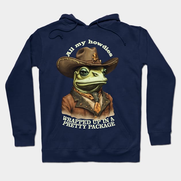 Vintage funny animal cowboy frog howdy western lingo Hoodie by BigMRanch